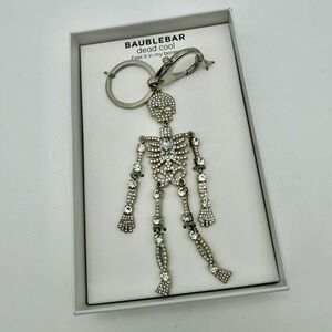 BaubleBar Dead Cool Charm Keychain - Pink Rhinestones - NWT